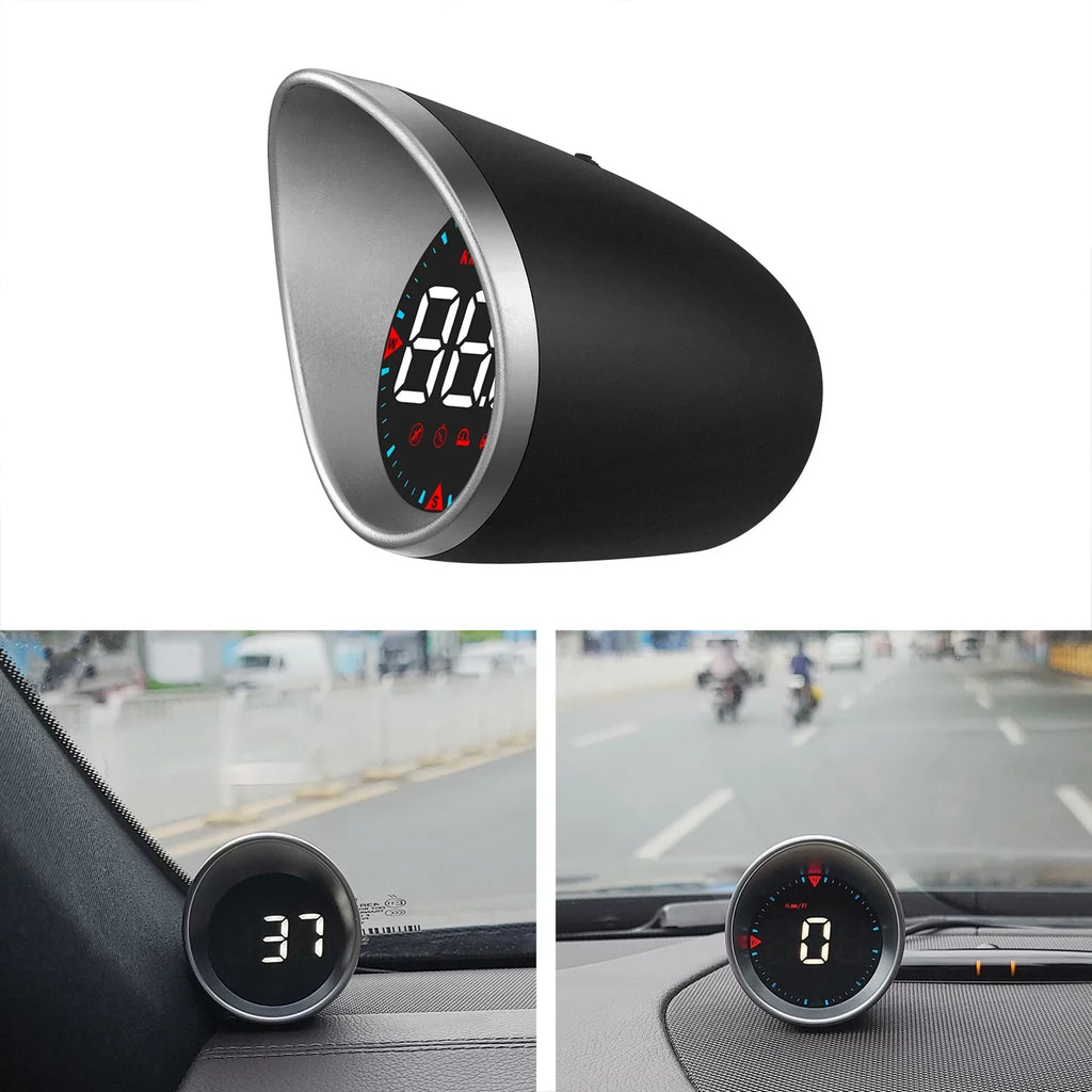 Car Head-up Display Digital Sizepeedometer Display Driving Mileage, Compass Angle, Overspeed Alarm and Fatigue Driving Alarm