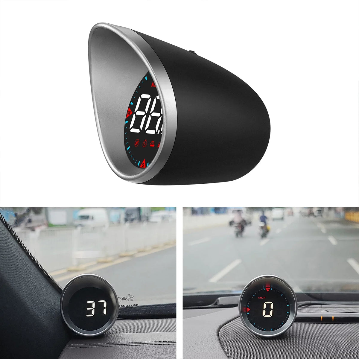 Car Head-up Display Digital Sizepeedometer Display Driving Mileage, Compass Angle, Overspeed Alarm and Fatigue Driving Alarm