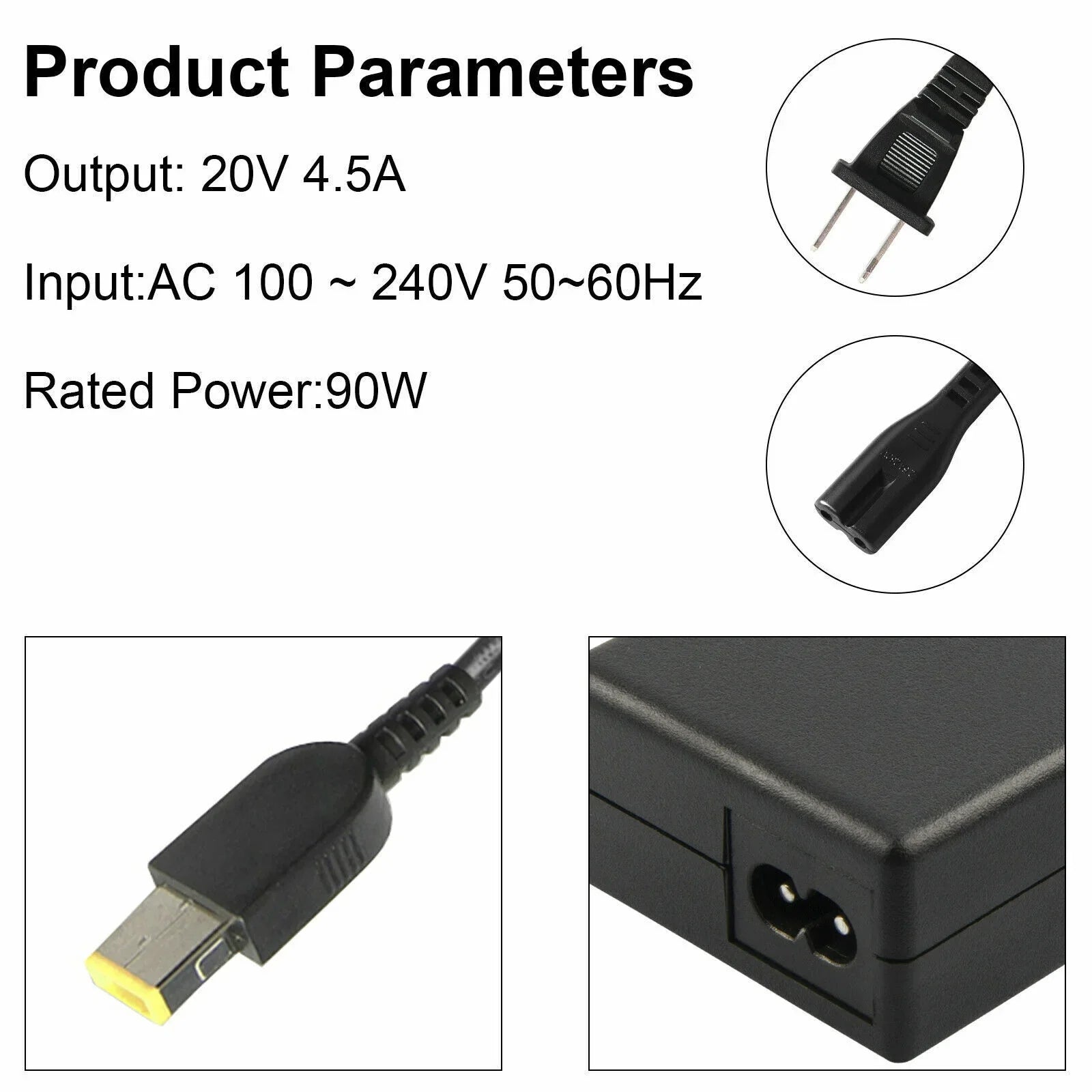50PCSize of 20V 4.5A 90W AC Adapter Charger For Lenovo Thinkpad 0B46994 Power Sizeupply