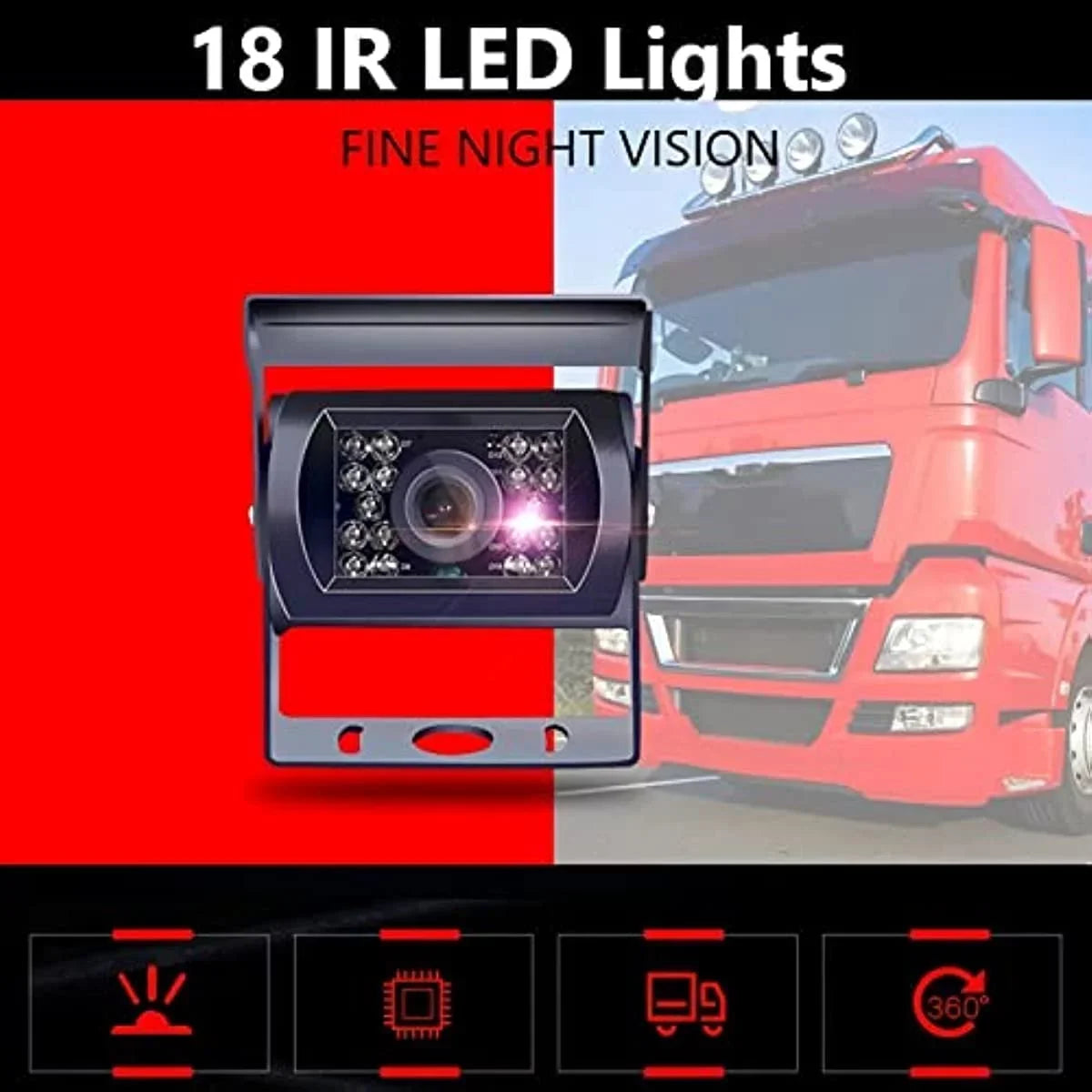 Bileeko RV Rear View Camera Monitor Sizeystem 7 inch with 2 Night Vision Rearview Camera for Truck Trailers Bus