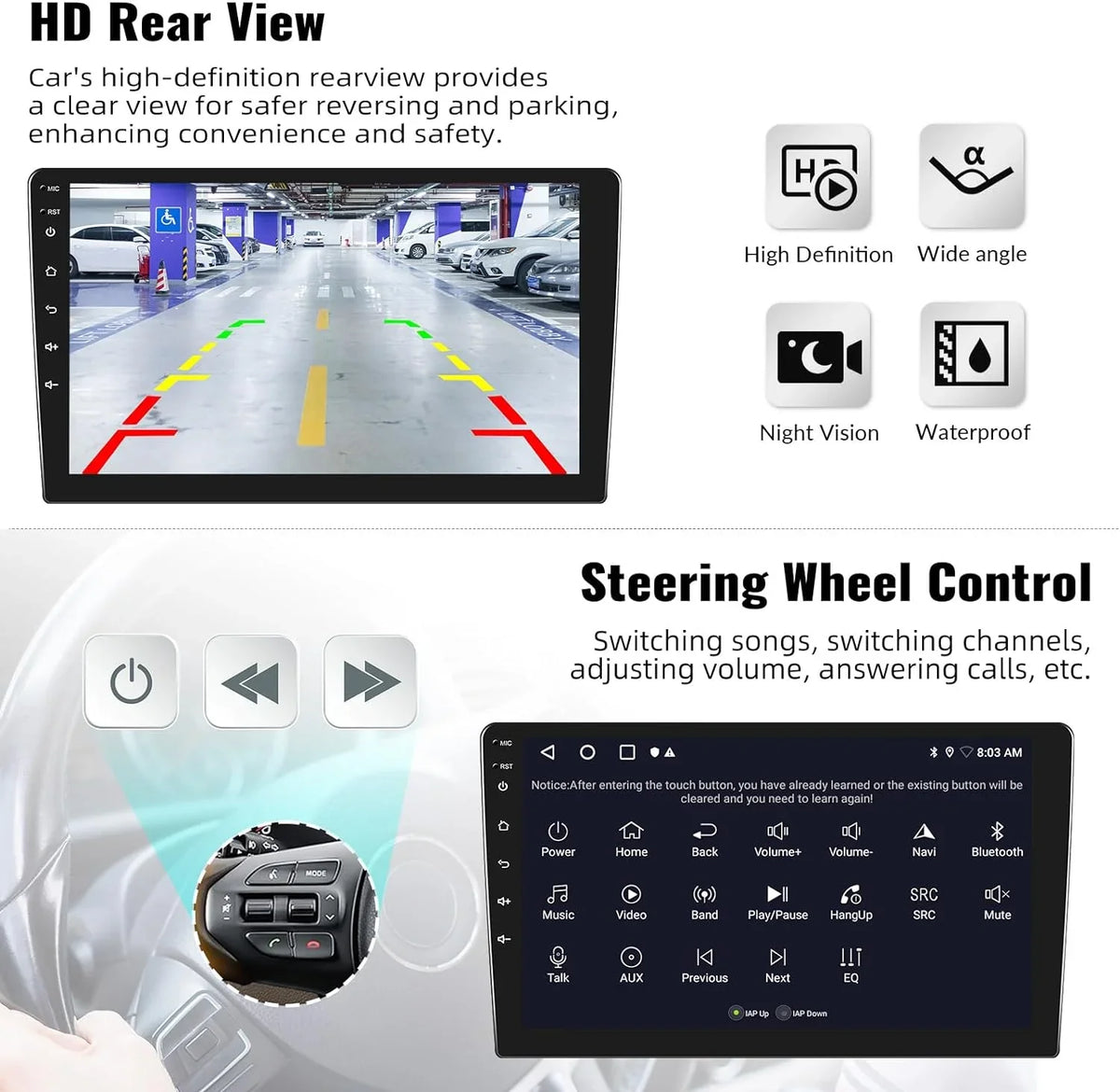 1+32G Car Sizetereo Android 13 Carplay,10.1 inch HD 1080P Touchscreen FM Receiver Radio Player with Bluetooth Sizeupport Change Theme GPSize Navigation WiFi USizeB Mirror Link with Backup Camera