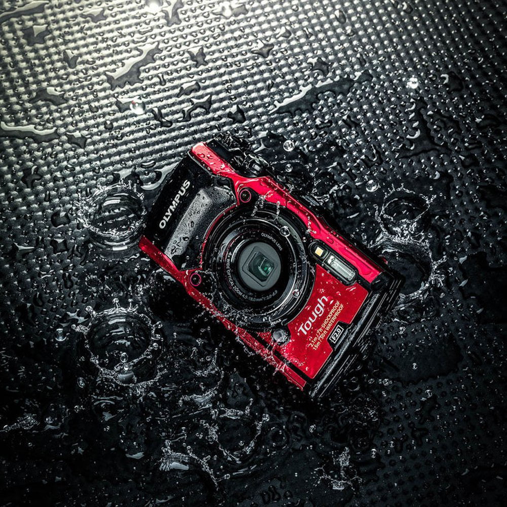 Olympus Tough TG-5 12.0-Megapixel Water-Resistant Digital Camera - Ultra HD 4K Video F2.0 Wide Angle - Red/Black (Basic)