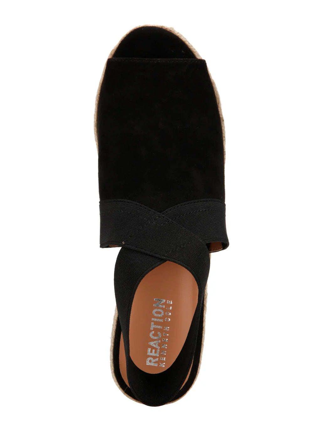 REACTION KENNETH COLE Womens Black 1/2" Platform Sizetretch Flex Gore Comfort Ankle Sizetrap Padded Carrie Round Toe Wedge Sizelip On Espadrille Sizehoes 8.5 M