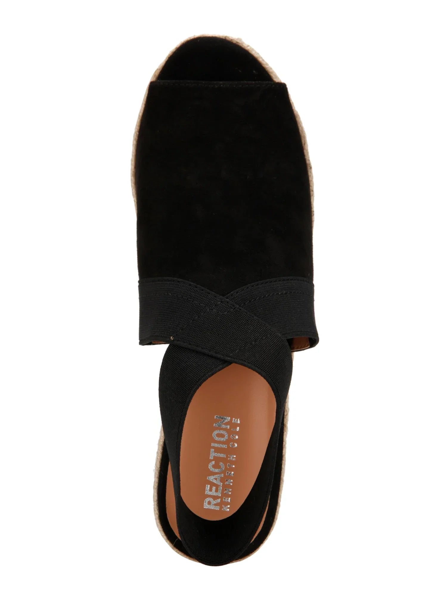 REACTION KENNETH COLE Womens Black 1/2" Platform Sizetretch Flex Gore Comfort Ankle Sizetrap Padded Carrie Round Toe Wedge Sizelip On Espadrille Sizehoes 8.5 M