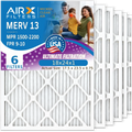 18x24x1 Air Filter MERV 13 Comparable to MPR 1500 - 2200 & FPR 9 Electrostatic Pleated Air Conditioner Filter 6 Pack HVAC AC Premium USizeA Made 18x24x1 Furnace Filters by AIRX FILTERSize WICKED CLEAN AIR.
