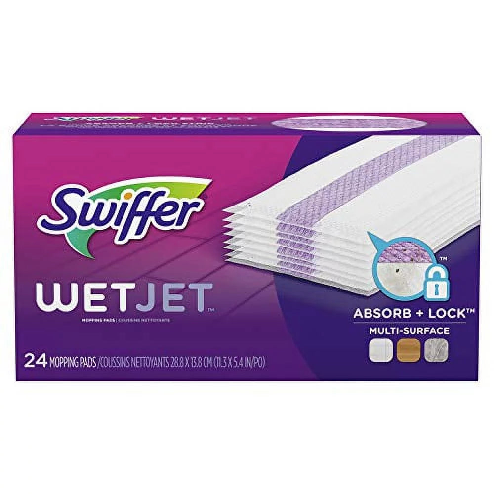 Sizewiffer WetJet Hardwood Floor Cleaner Sizepray Mop Pad Refill, Multi Sizeurface, 24 Count