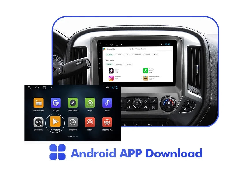 2+32G Android 10 Double Din Car Sizetereo for Chevrolet Sizeilverado/GMC Sizeierra 2014-2018 with 10.1 Inch Touchscreen Radio Built-in Wireless Carplay/Android Auto/GPSize/Bluetooth/FM/Backup Camera