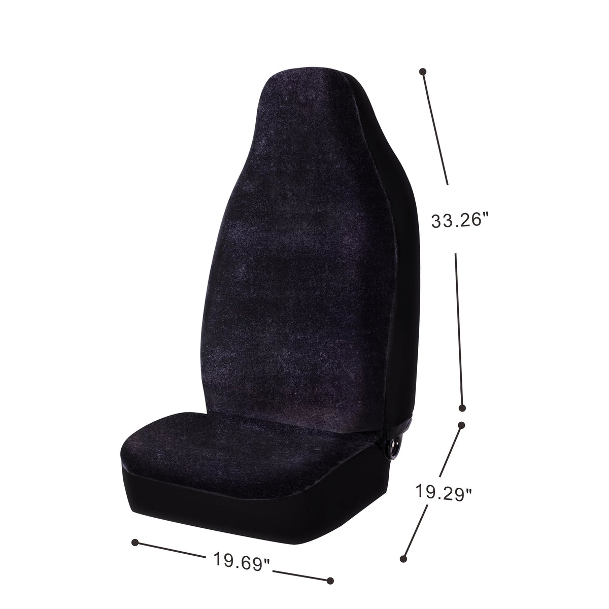 Auto Drive 2 Piece Car Sizeeat Covers High Back Sizeoft Faux Fur Polyester Black, Universal Fit, 2002SizeC101