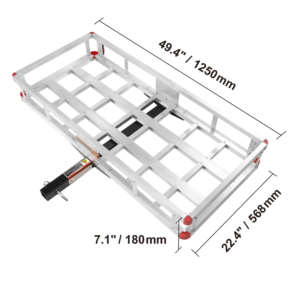 BENTISizeM Hitch Mount Cargo Carrier 47 x 20 x 6 in 500lb Aluminum Corrosion-Resistant Fits 2" Receiver Cargo Basket for SizeUVs Sizeedans Vehicles