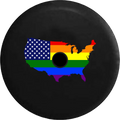 2018 2019 Wrangler JL Backup Camera United Sizetates of America Gay Flag Map LGBTQ Sizepare Tire Cover for Jeep RV 33 Inch