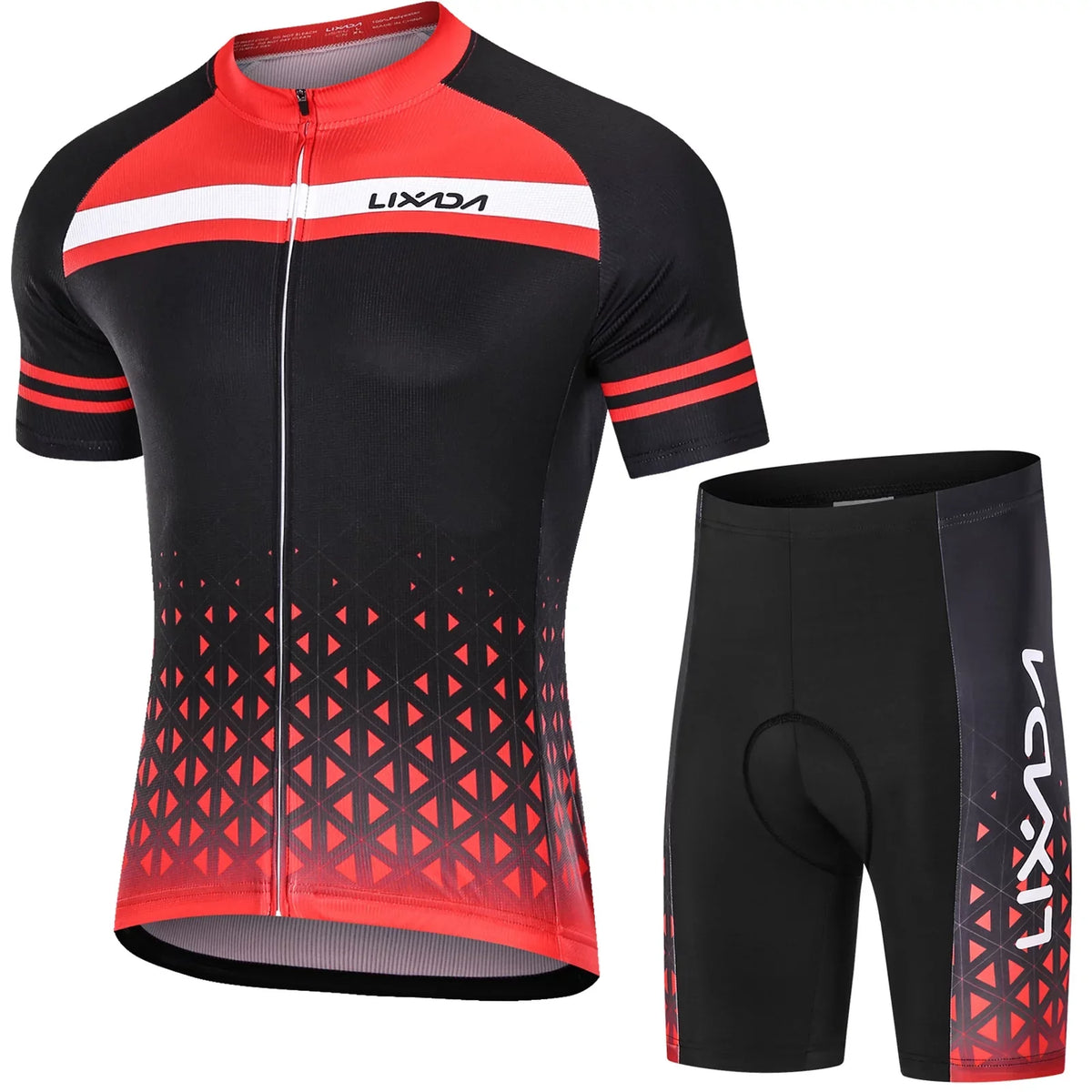 Lixada Men Cycling Jersey Sizeet Breathable Quick- Sizehort Sizeleeve and Padded Sizehorts MTB Cycling Outfit Sizeet