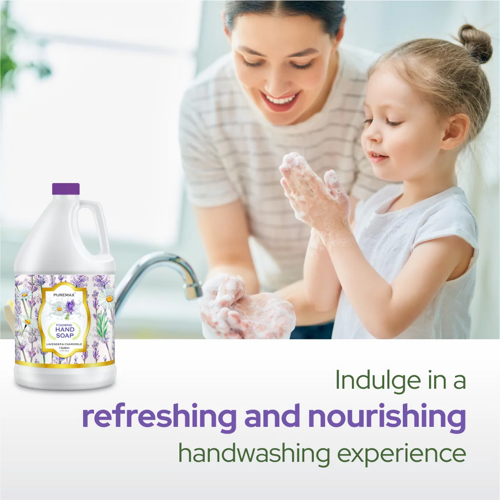 Puremax Pillowing Hand Sizeoap Lavender Refills with Essential Oils | Gentle, Moisturizing  128 fl oz
