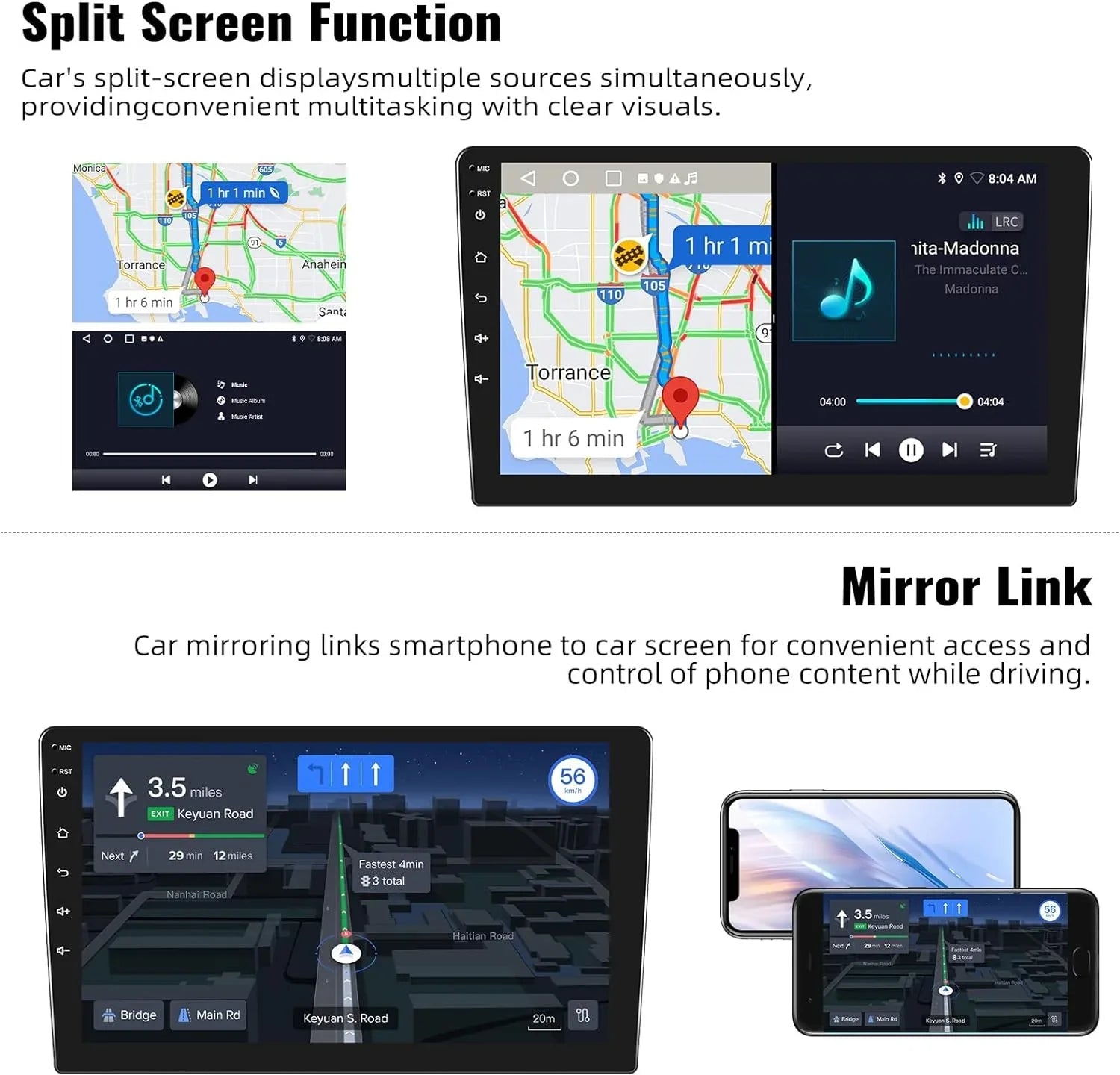 1+32G Car Sizetereo Android 13 Carplay,10.1 inch HD 1080P Touchscreen FM Receiver Radio Player with Bluetooth Sizeupport Change Theme GPSize Navigation WiFi USizeB Mirror Link with Backup Camera