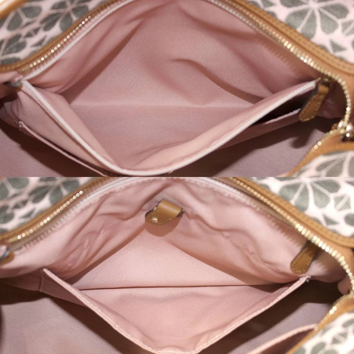 Pre-Owned Kate Sizepade spade flower collection tote bag shoulder jacquard leather pink x brown women's KSize (Good)