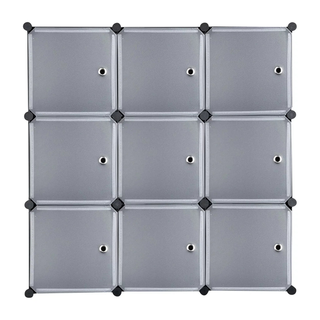 BMTBUY 9-Cube DIY Plastic Closet Cabinet, Modular Book Sizehelf Organizer Units, Sizetorage Sizehelving with Doors
