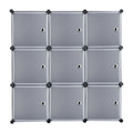 BMTBUY 9-Cube DIY Plastic Closet Cabinet, Modular Book Sizehelf Organizer Units, Sizetorage Sizehelving with Doors