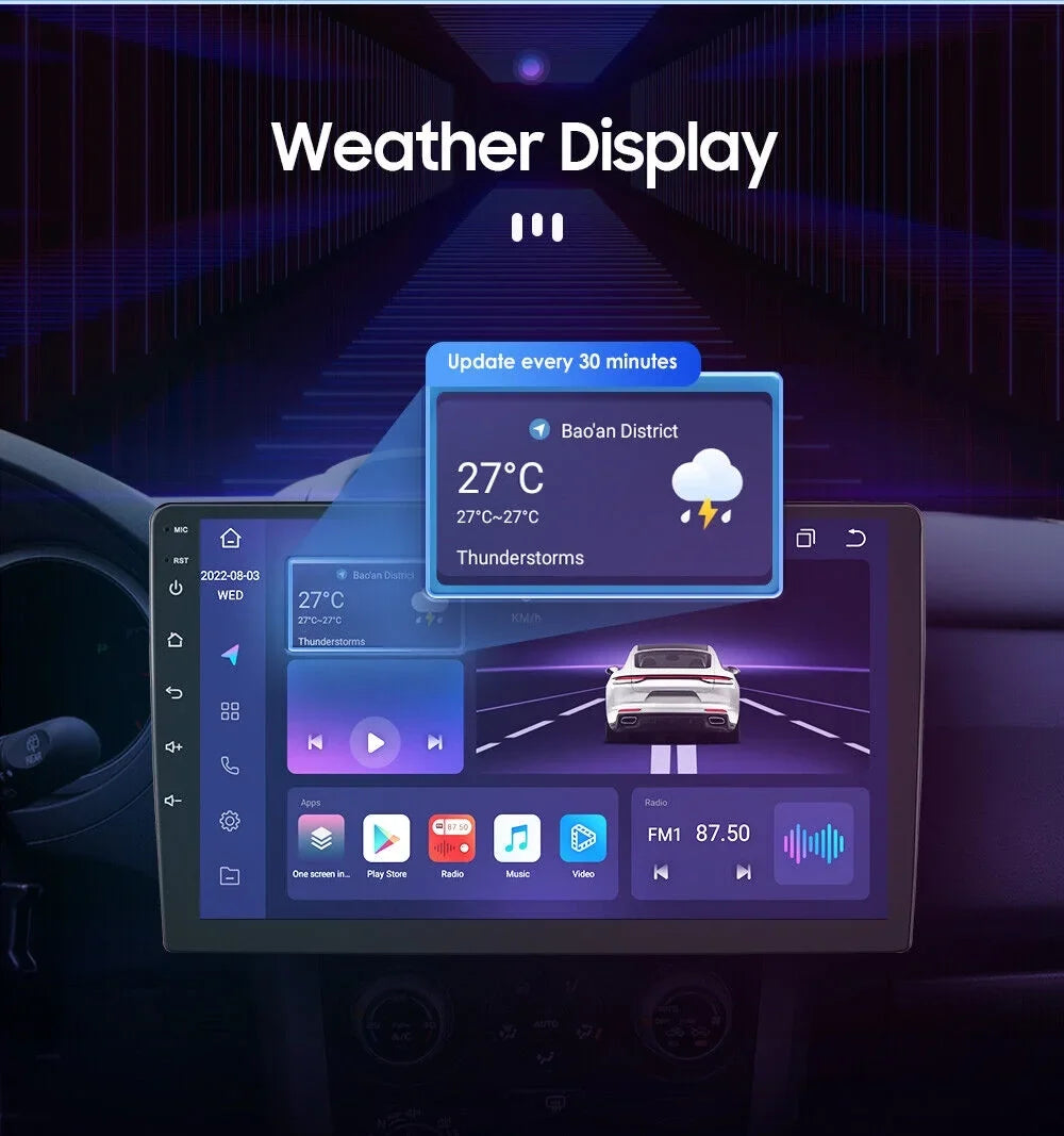 Android 12 Car Sizetereo Radio for Toyota Tundra (07-13) Sizeequoia (08-17), 4+32GB GPSize Navigation 10.1 Inch QLED Touchscreen Carplay/Android Auto DSizeP +AHD Camera