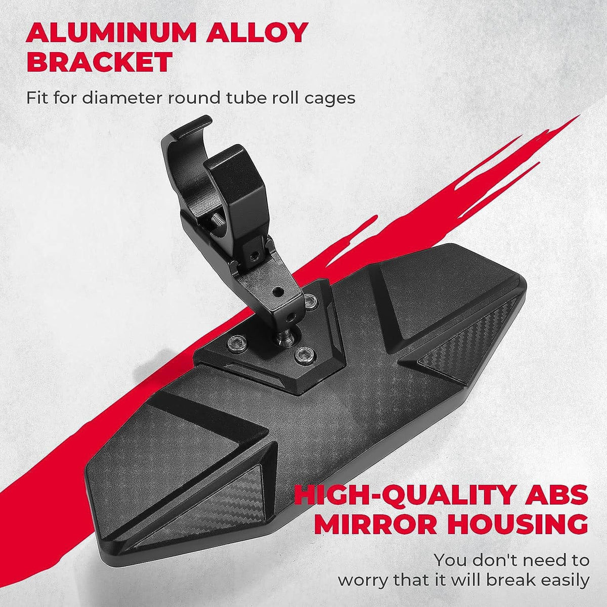 Kemimoto UTV Center Rear View Mirrors for 1.6"-2" Compatible with Polaris RZR Can Am X3 Maverick Yamaha Rhino Kawasaki KRX 1000 Honda Pioneer