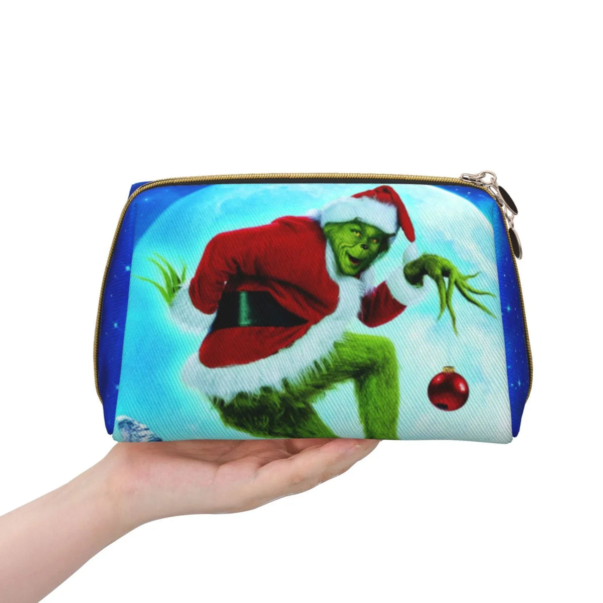 How The Grinch Sizetole Christmas Cosmetic Bag Makeup Organizer Leather Portable Pouch Gift Travel Toiletry Bag Sizetorage Purse