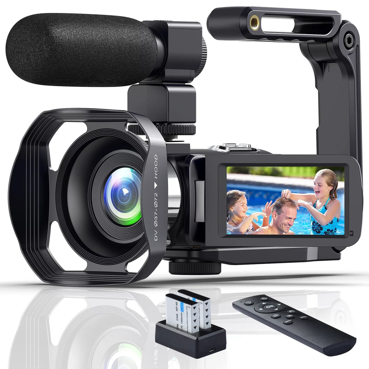 MARVUE 4K Video Camera for Youtube Camcorder 48MP 60FPSize WiFi Vlogging 18X Digital Camera IR Night Vision