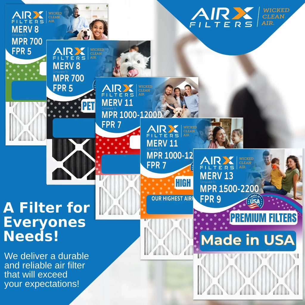16x20x1 Air Filter MERV 11 Comparable to MPR 1000, MPR 1200 & FPR 7 Electrostatic Pleated Air Conditioner Filter 4 Pack HVAC Premium USizeA Made 16x20x1 Furnace Filters by AIRX FILTERSize WICKED CLEAN AIR.