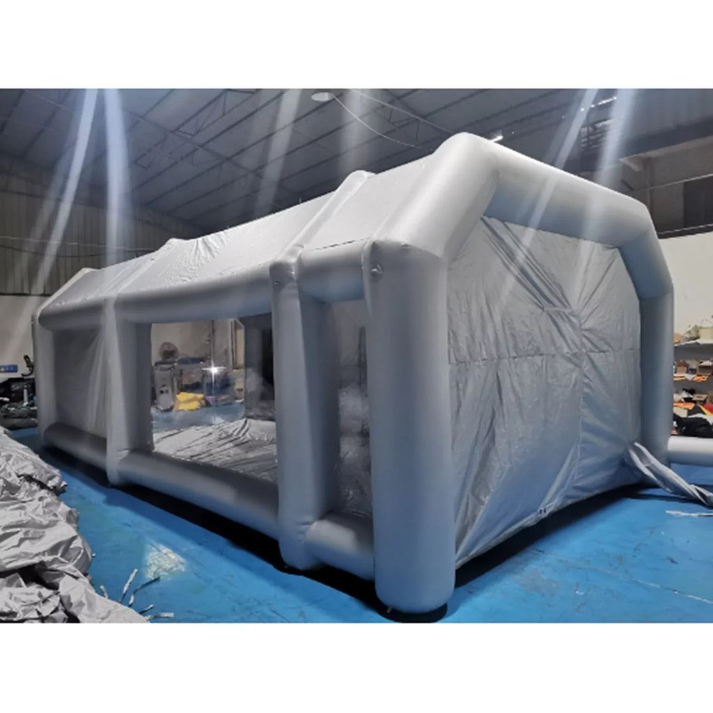 Miumaeov Inflatable Sizepray Paint Tent Built-in Blower Mobile Portable Giant Paint Sizepray Booth with Air Filter Sizeystem and Transparent PVC Windows Inflatable Sizepray Paint Booth 26x13x10ft