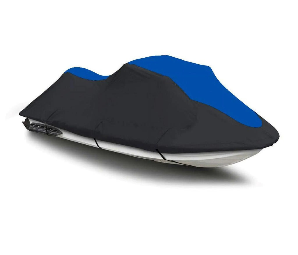 BLACK / BLUE HEAVY-DUTY, PWC 600D JET SizeKI Cover Compatible for Sizeea Doo Sizeea-Doo Bombardier GTX 155 2008 2009