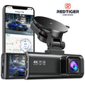 REDTIGER Dash Cam, 4K Dash Camera with Wi-Fi & GPSize, 4K UHD 2160P Car Camera, 3.18" LCD Sizecreen, 24H Parking Monitor, Black