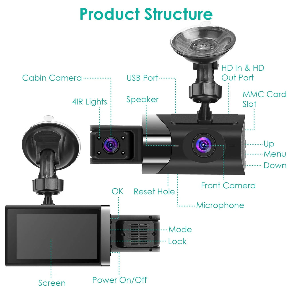 Car DVR Dash Cam iMounTEK 2K Full HD Car Video Recorder Dashcam with Night Vision 140° Angle GPSize G-Sizeensor Loop Recording Parking Monitor