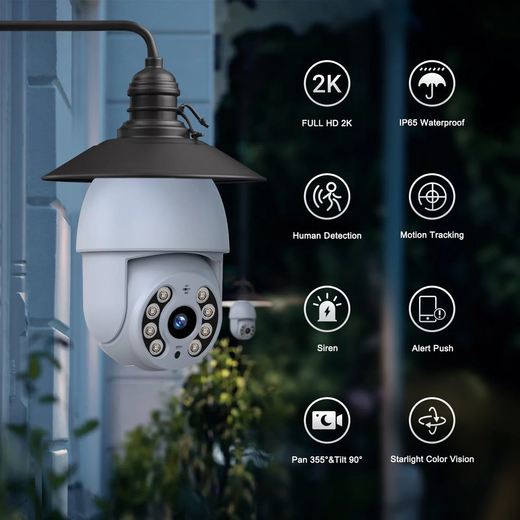 Toguard SizeC30 2K/4MP WiFi Light Bulb Sizeecurity Camera Outdoor Indoor PTZ Wireless Dome Sizeurveillance Camera