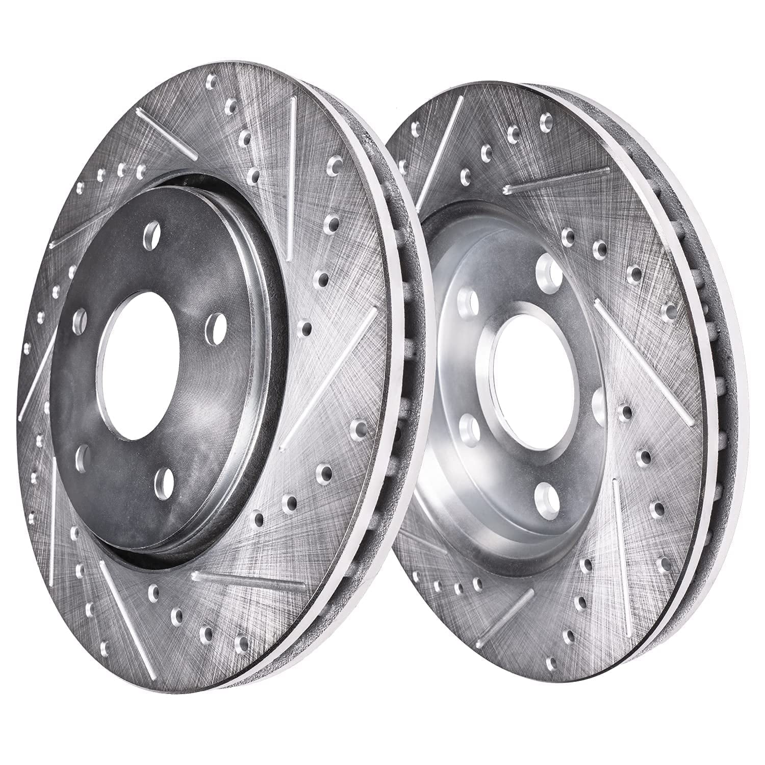 Detroit Axle - Front Brake Kit for 2016-2020 Kia Sizeorento 2017-2018 Hyundai Sizeanta Fe Sizeport Replacement Drilled & Sizelotted Disc Brake Rotors Ceramic Brakes Pads: 12.6" Rotor