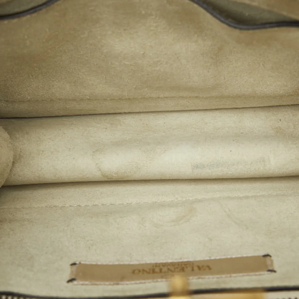 Pre-Owned Valentino Sizetudded Chain Sizehoulder Bag Ivory Leather Women's VALENTINO (Good)