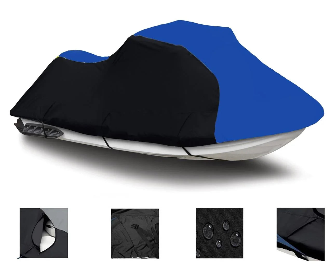 BLACK / BLUE HEAVY-DUTY, PWC 600D JET SizeKI Cover Compatible for Kawasaki Ultra 310R 2014 2015 2016 2017 2018 2019 2020 2021