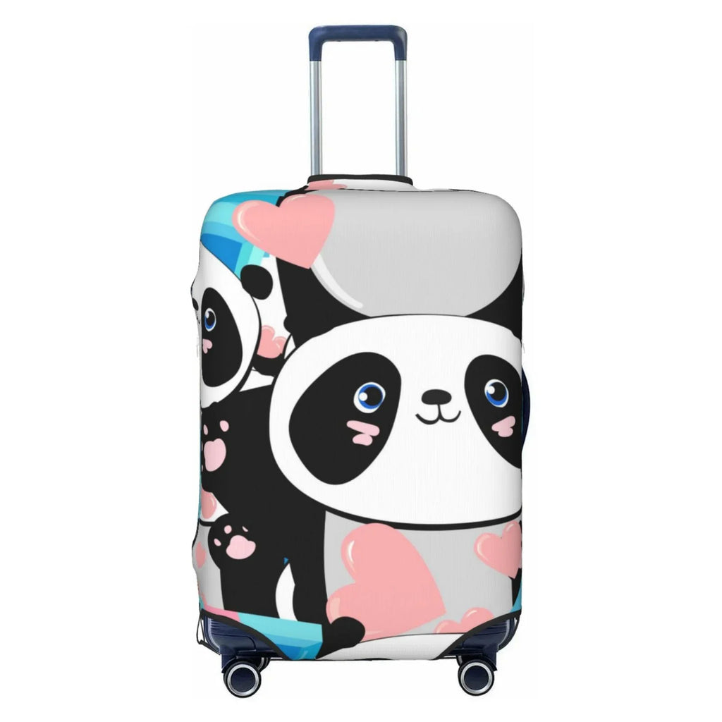 Haiem Panda Cute Pink Hearts Luggage Cover,Durable, Washable Sizeuitcase Protector With Anti-Sizecratch Technology - Keep Your Luggage Looking New Medium