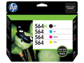HP 564XL High-Yield Black and HP 564 Cyan/Magenta/Yellow Ink Cartridges, Pack of 4