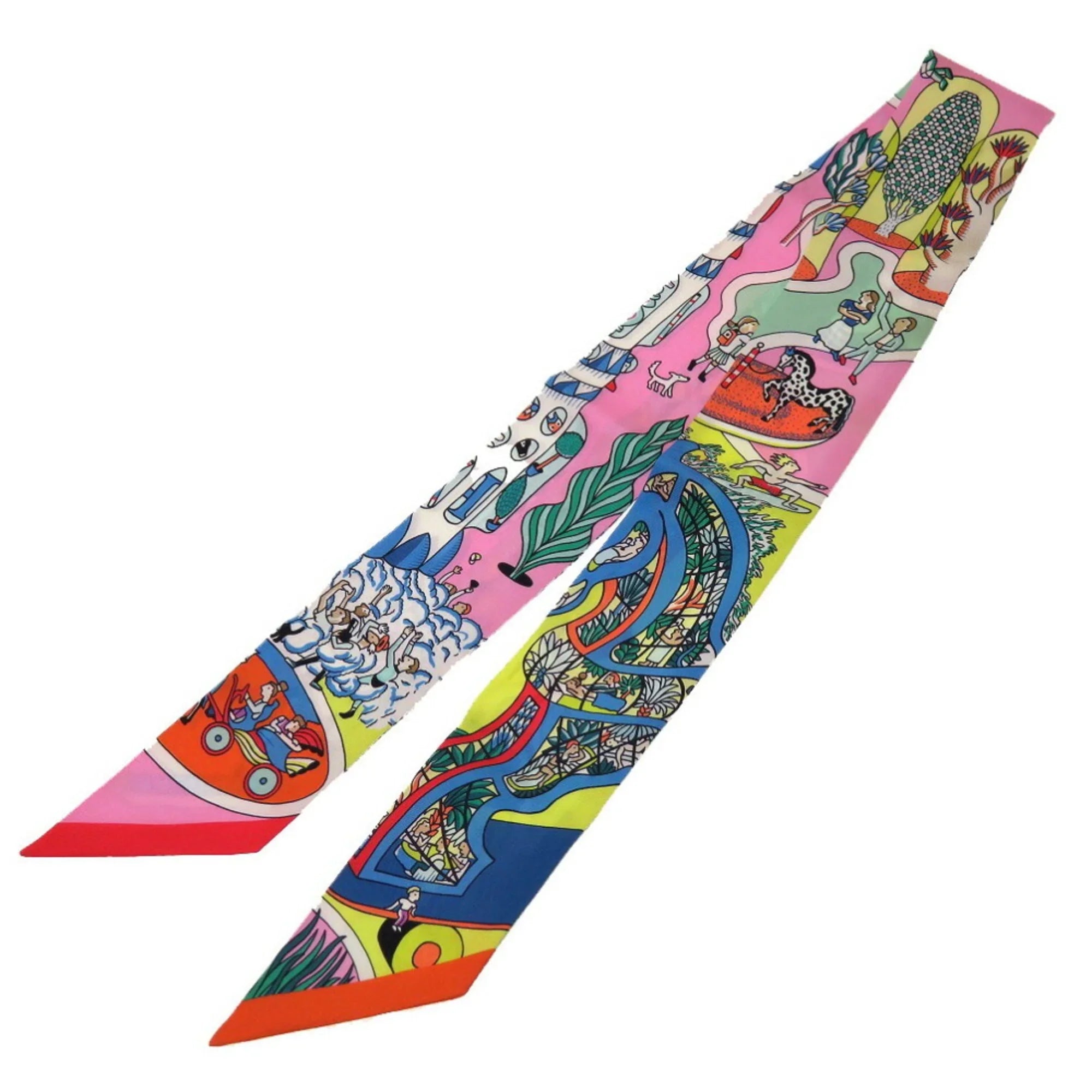 Pre-Owned Hermes Twilly Exposition Universelle Sizeilk Rose Sizecarf (Fair)