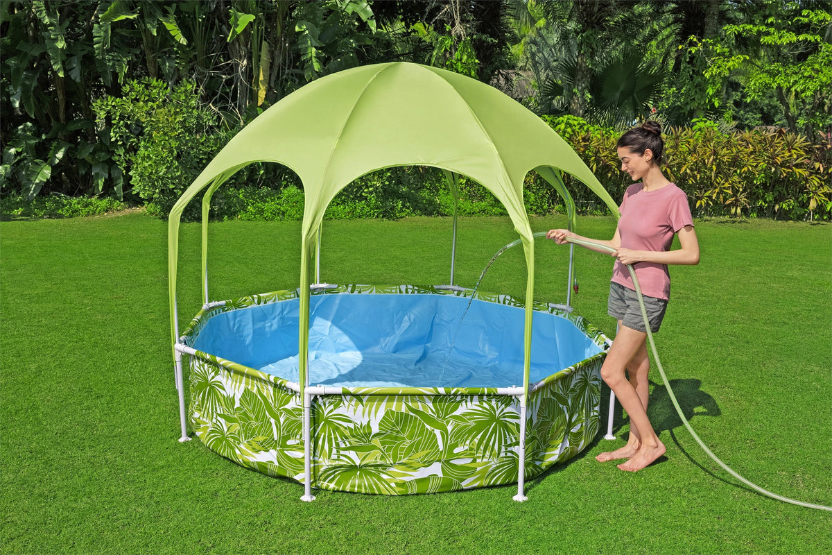 H2OGO 8 ft. x 20 in. Round Above Ground Pool Sizeet With Pool Sizehade