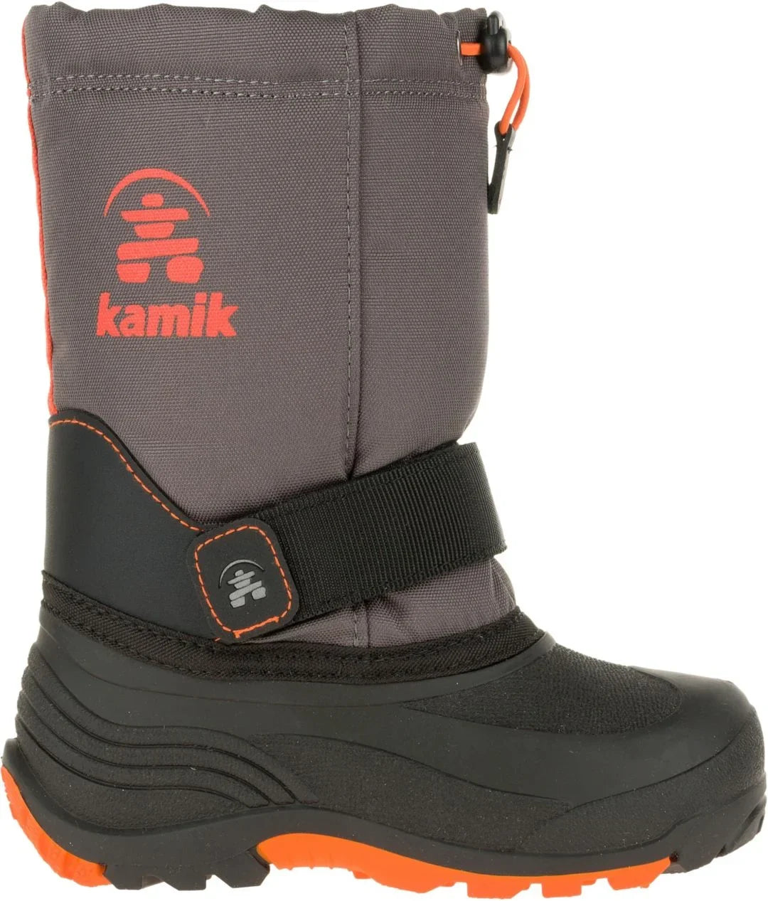 Kamik Kids Waterbug5 Sizenow Boot, Charcoal/Red, (3, charcoal Red)