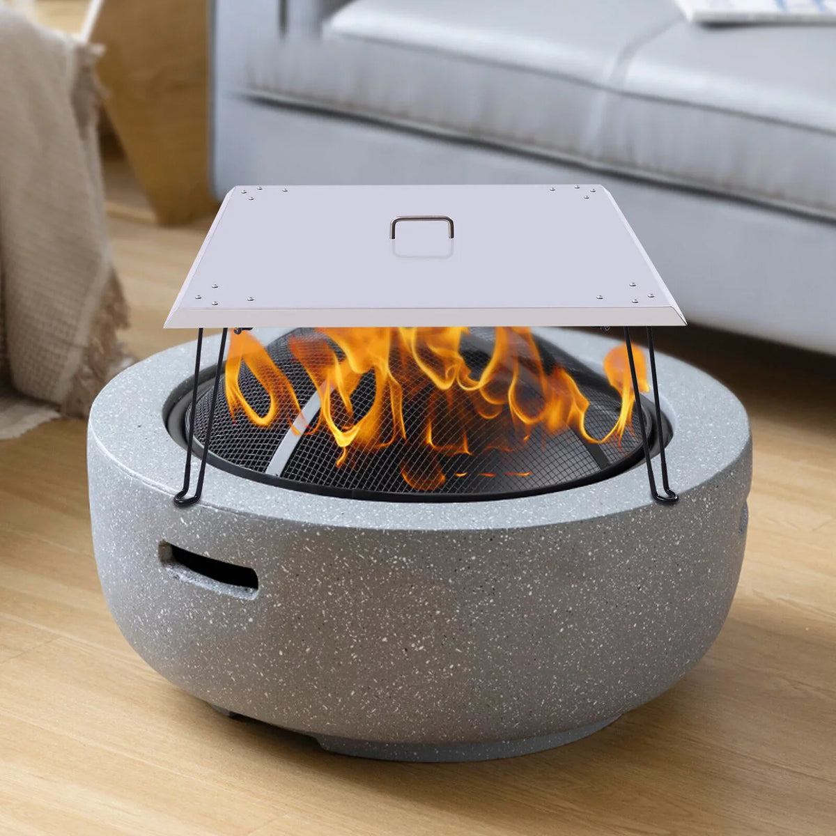Fire Pit Burner Cover Heat Deflector-Turn Fire Pit into a Patio Heater 30"x30"