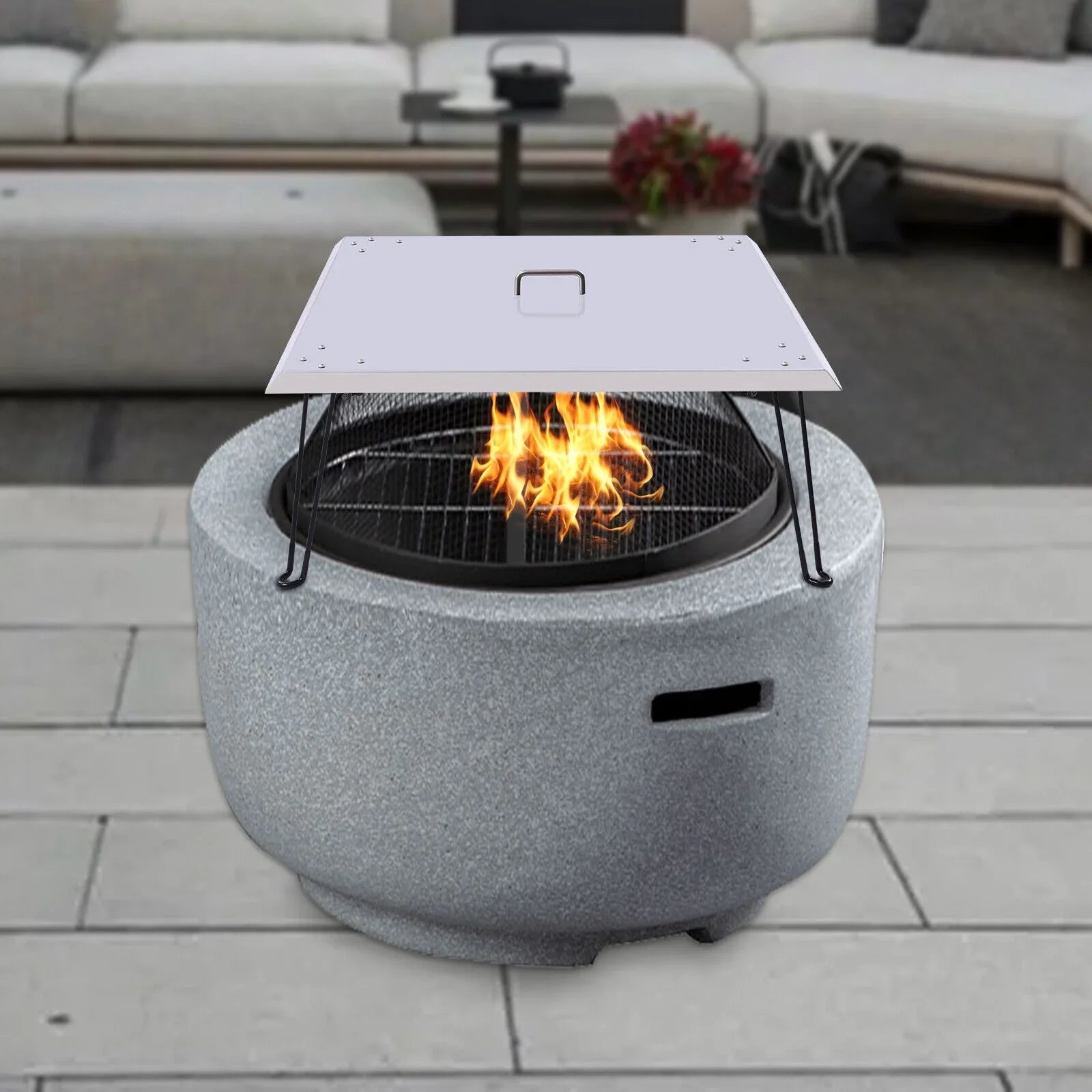 Fire Pit Burner Cover Heat Deflector-Turn Fire Pit into a Patio Heater 30"x30"