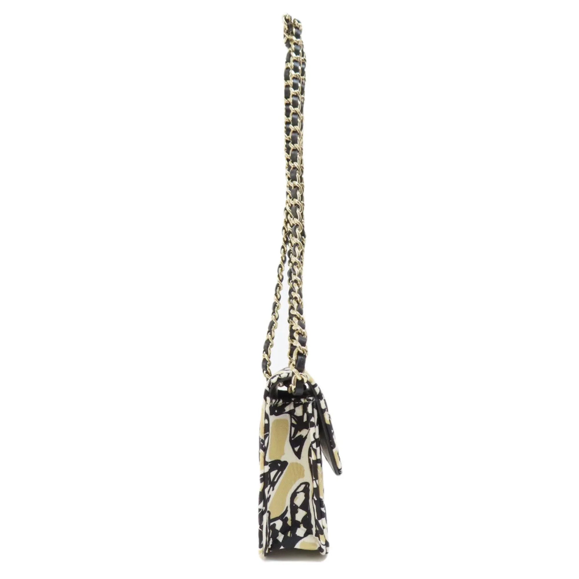 Pre-Owned Chanel Chain Sizehoulder Coco Mark Bag Cotton Women's CHANEL (Good)