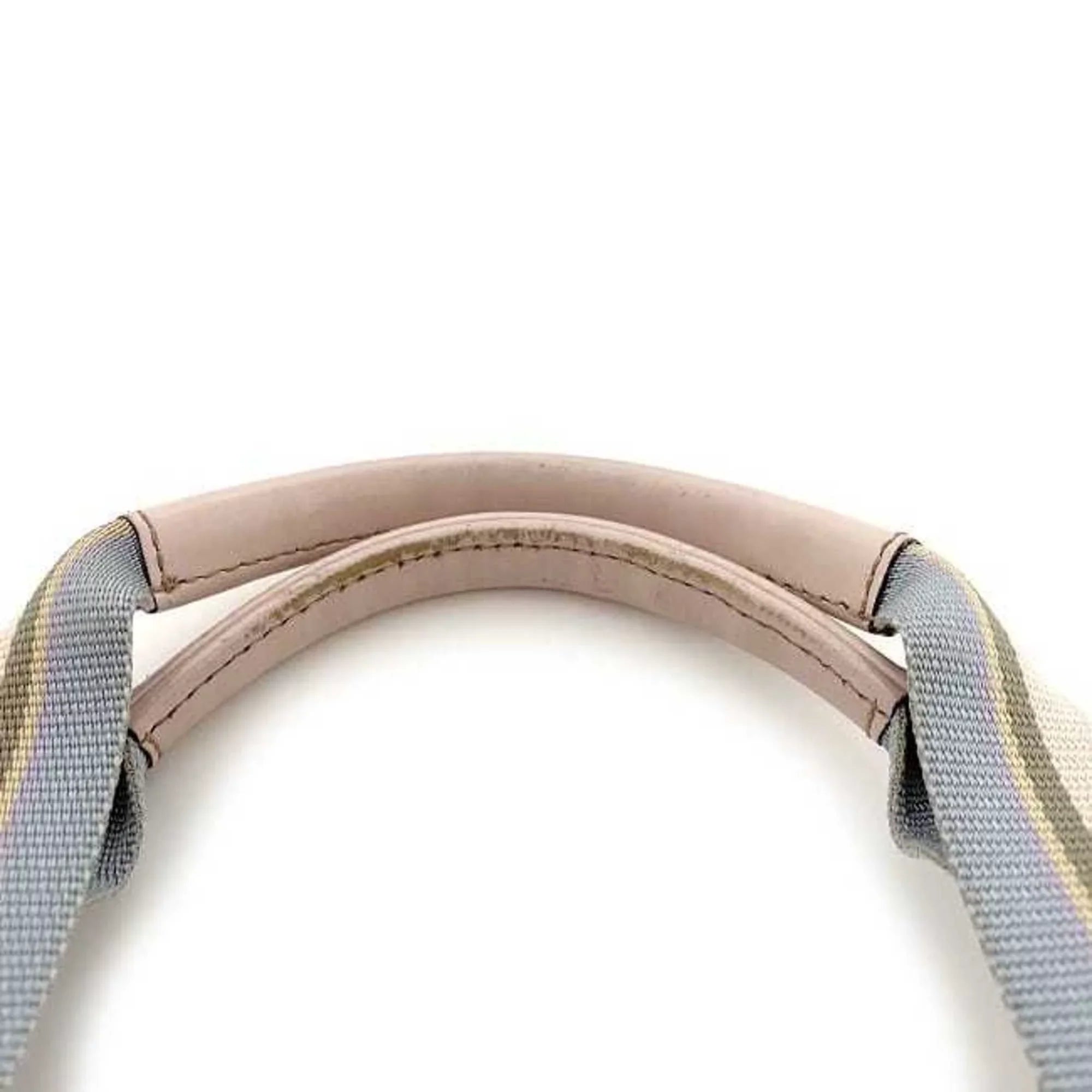 Pre-Owned Gucci Handbag Beige Pink Blue 131228 Canvas Leather GUCCI Tote Bag GG Pastel Women's (Good)