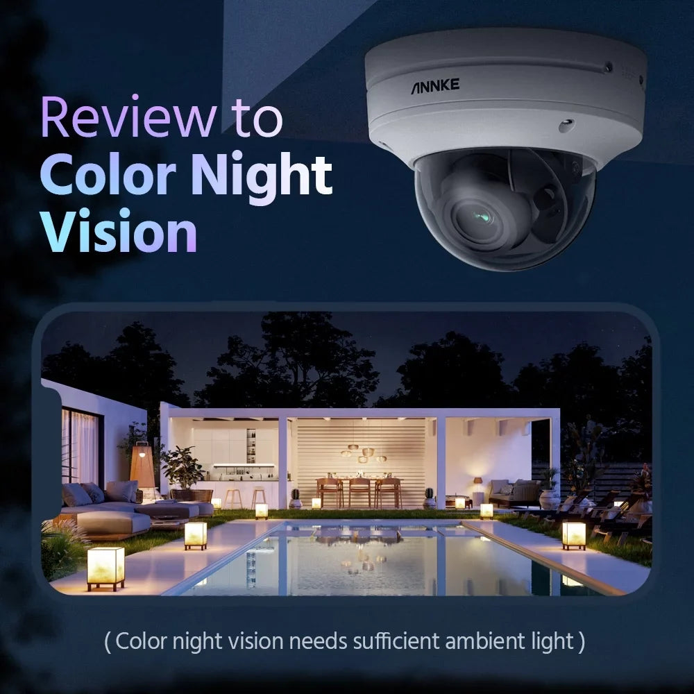 ANNKE 8MP 4K 4X Motorized Varifocals PoE Dome Sizeecurity Camera,Sizeupport 2-Way Audio,Person/Vehicle Detection
