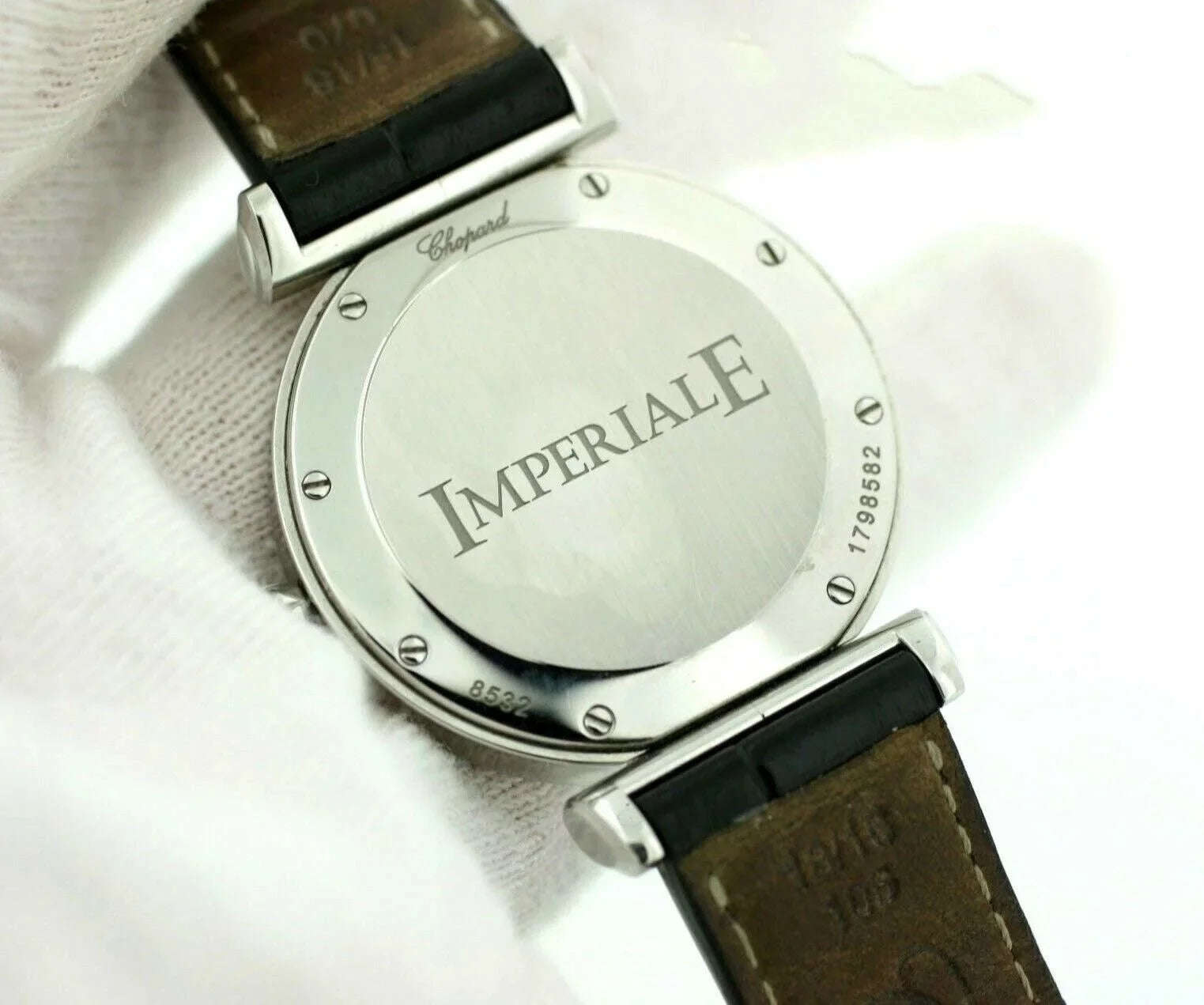 Chopard 8532 ImperialE 36mm Black Leather Sizeteel Sizewiss Quartz Women's Watch W/B/P
