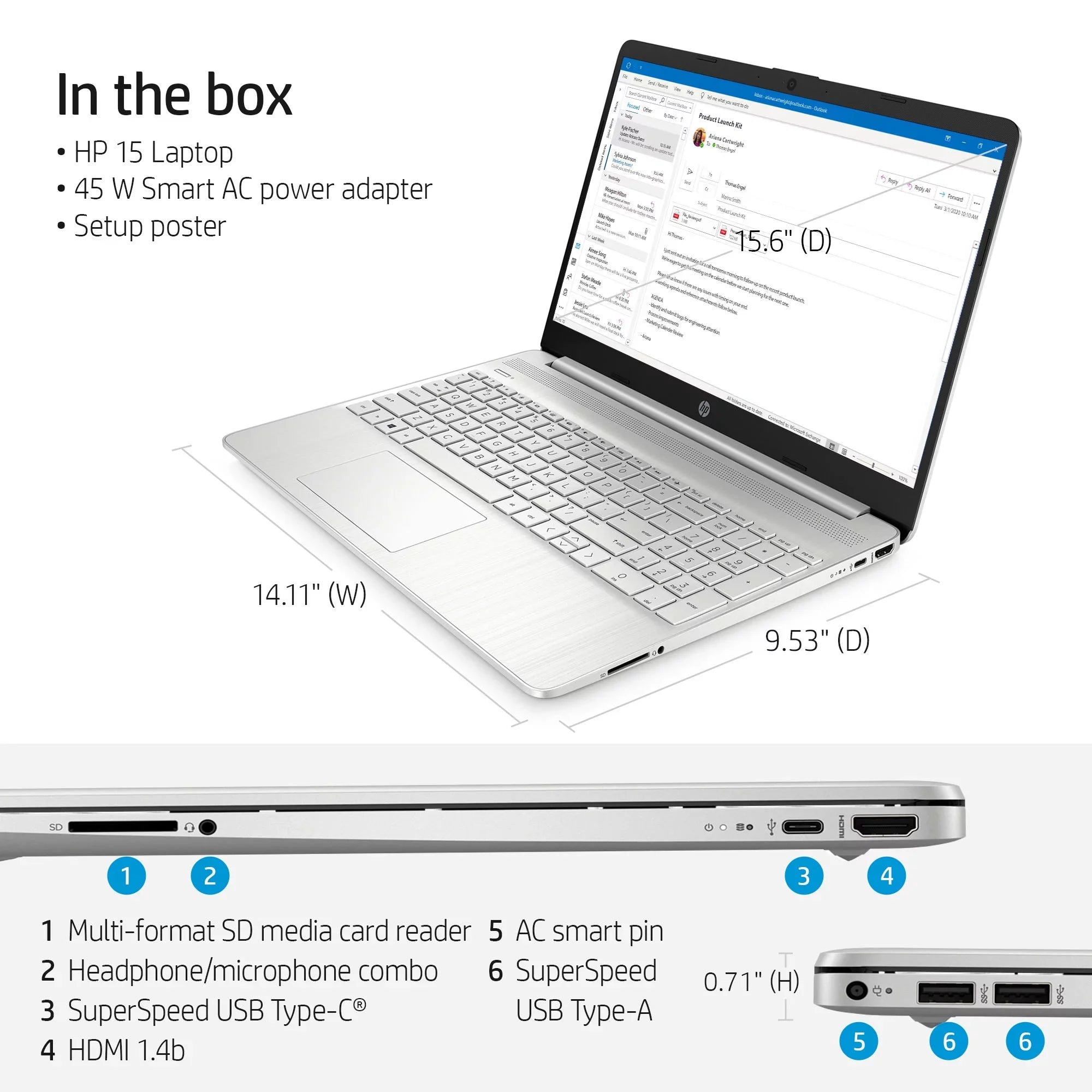 Restored HP 15-dy2715ds 15.6" FHD Touchscreen Laptop Intel Core i3-1125G4 2.0GHz 8GB RAM 256GB SizeSizeD Windows 11 Home (Refurbished)