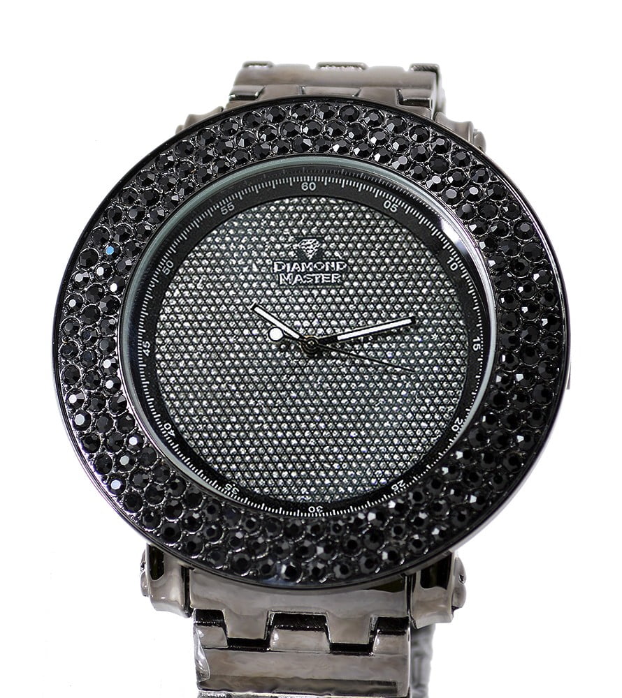 Men Big Heavy Gunmetal Black Clubbing Watch 57mm Bezel
