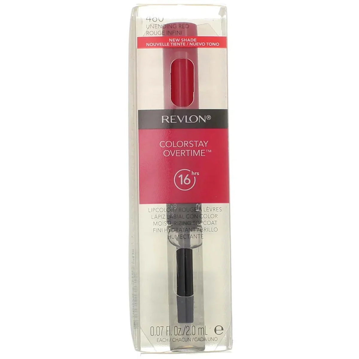 Revlon ColorSizetay Overtime Lipcolor, Unending Red .07 oz (Pack of 2)