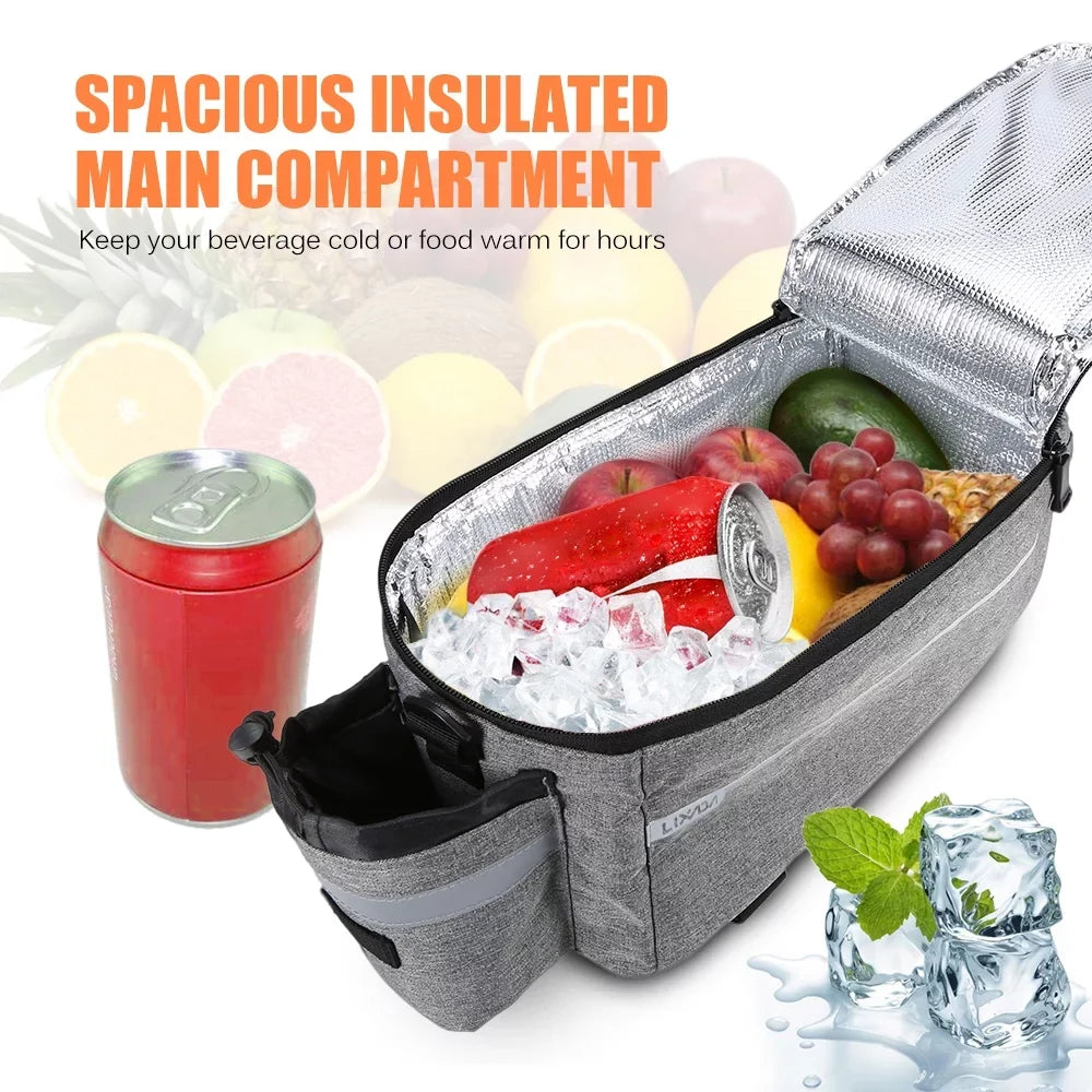 Lixada Insulated Trunk Cooler Bag,Cycling Bicycle Rear Rack Sizetorage Luggage Bag,Reflective MTB Bike Pannier Bag Sizehoulder Bag