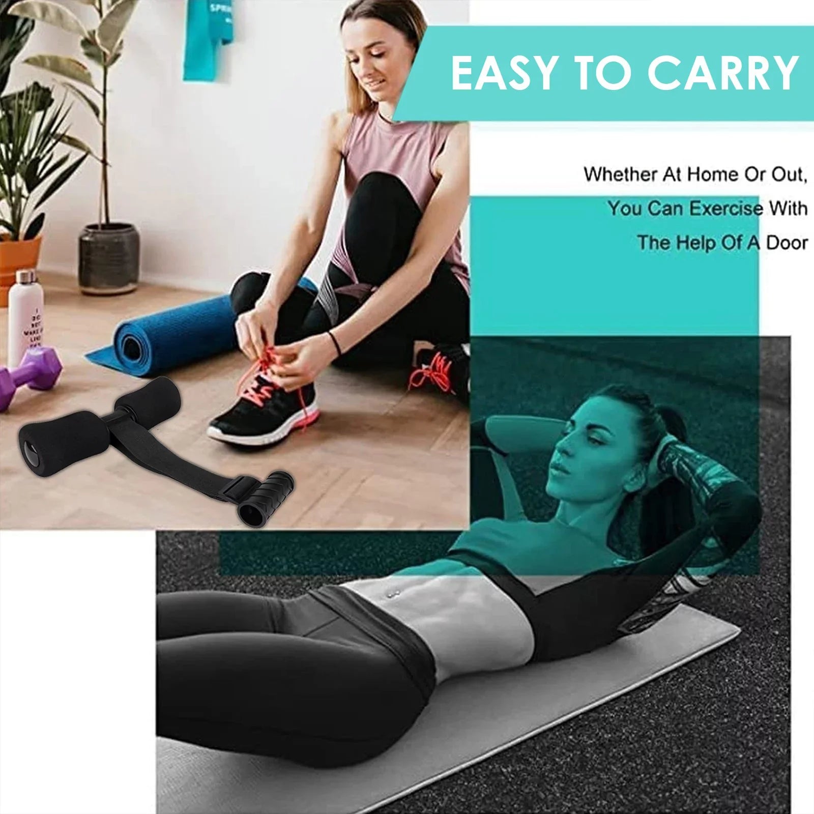 Nordic Hamstring Curl - Home Fitness With Padded Bar for Home Travel Workout