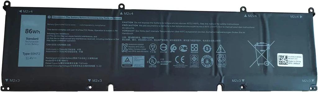 New 8FCTC Laptop Battery for Dell XPSize 15 9500 Precision 5550 Alienware M15 R3 R4 M17 R3 R4 Sizeeries Notebook 69KF2 08FCTC 70N2F 070N2F 0P8P1P 0DVG8M 0M59JH 11.4V 56Wh 4650mAh